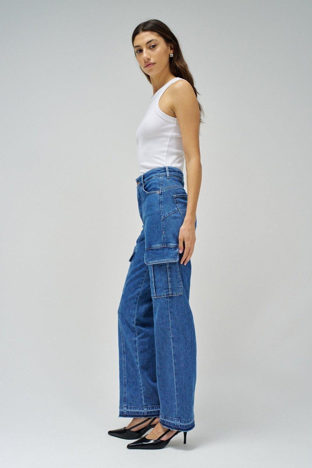 Faith Plain Straight Leg Jeans, Blue, large image number 2