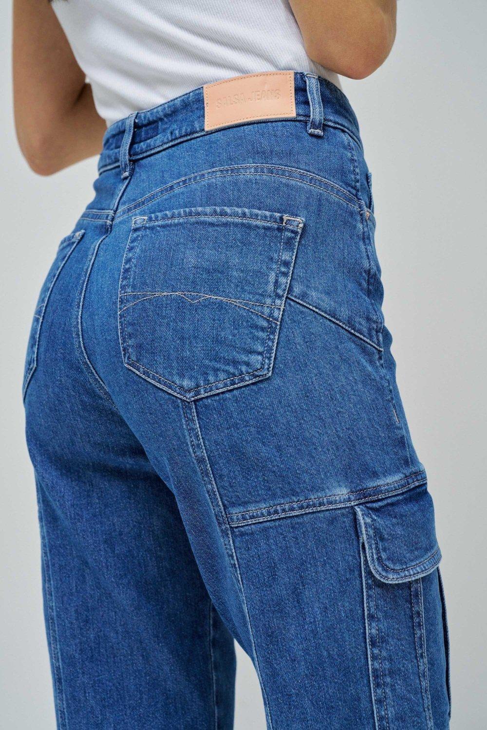 Faith Plain Straight Leg Jeans, Blue, large image number 4