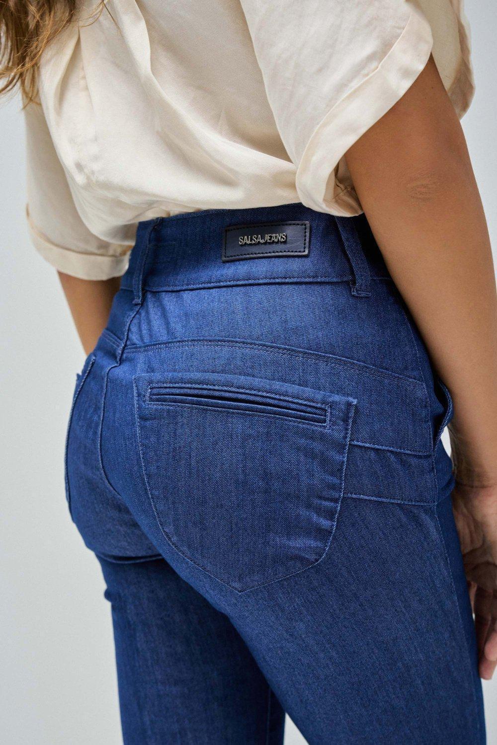 Secret Chino Push In Cropped Slim, Blue, large image number 4