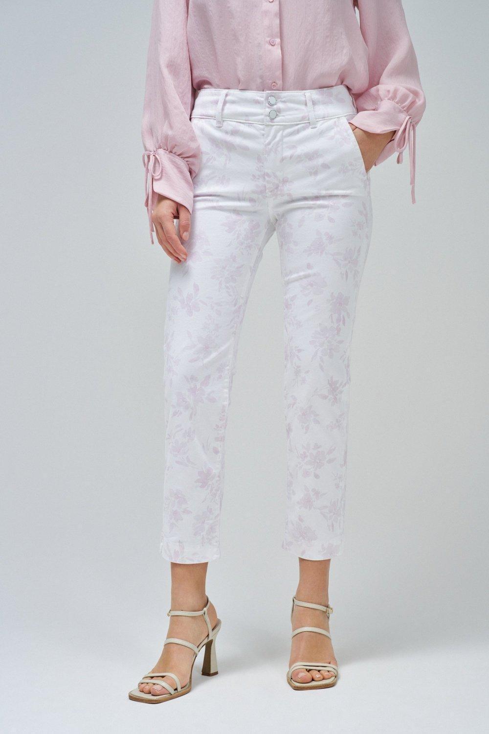 Beige Cropped ed Denim Jeans, , medium