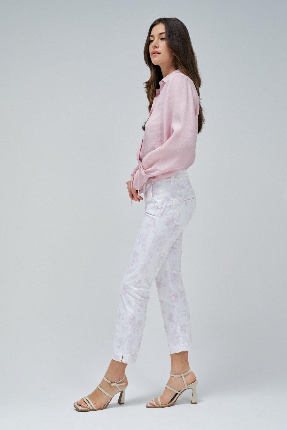 Beige Cropped ed Denim Jeans, , large image number 2