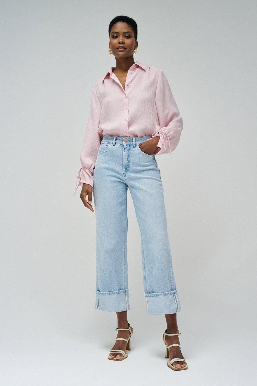 Light Wash Cropped Denim Jeans, , large image number 1
