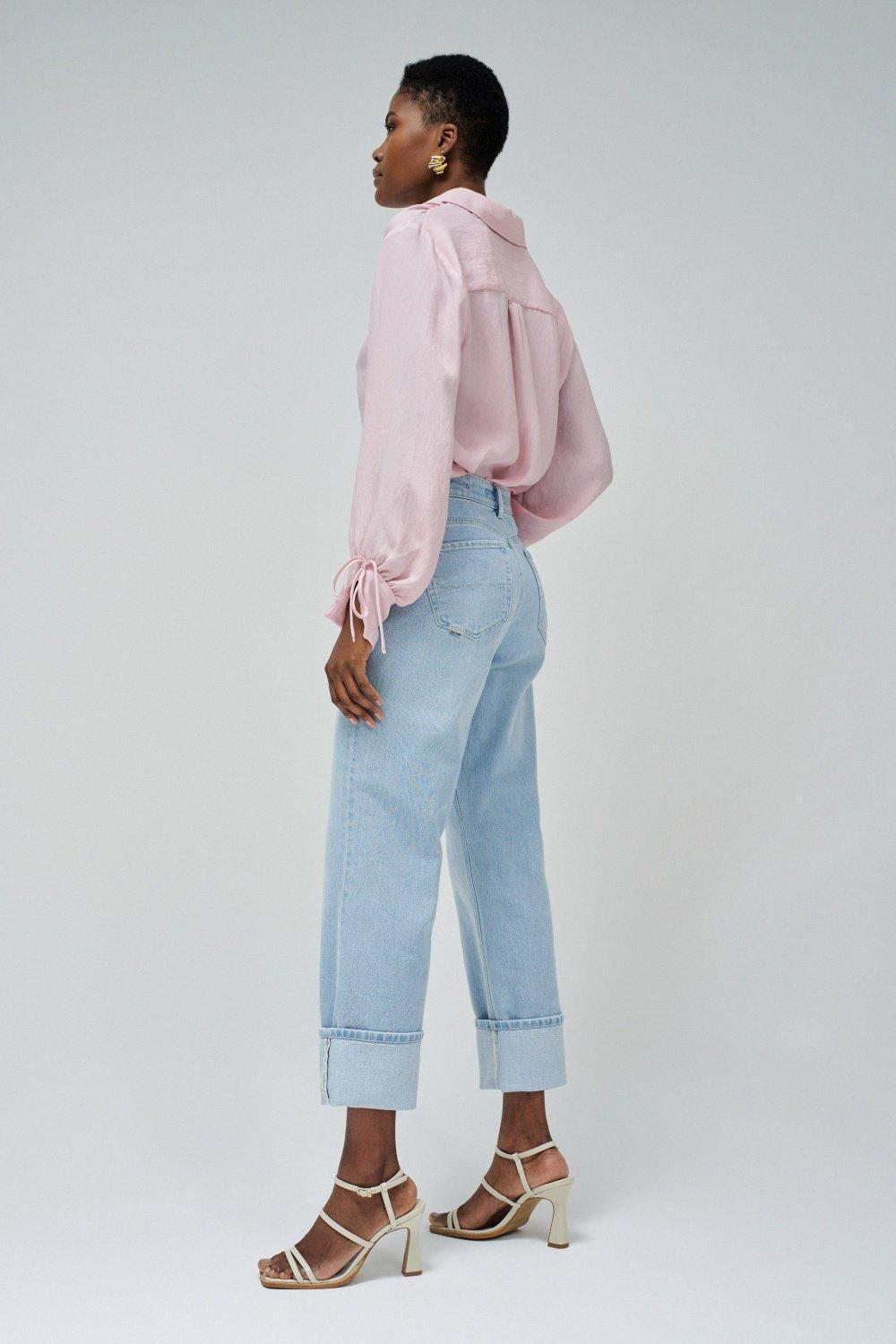 Light Wash Cropped Denim Jeans, , large image number 2