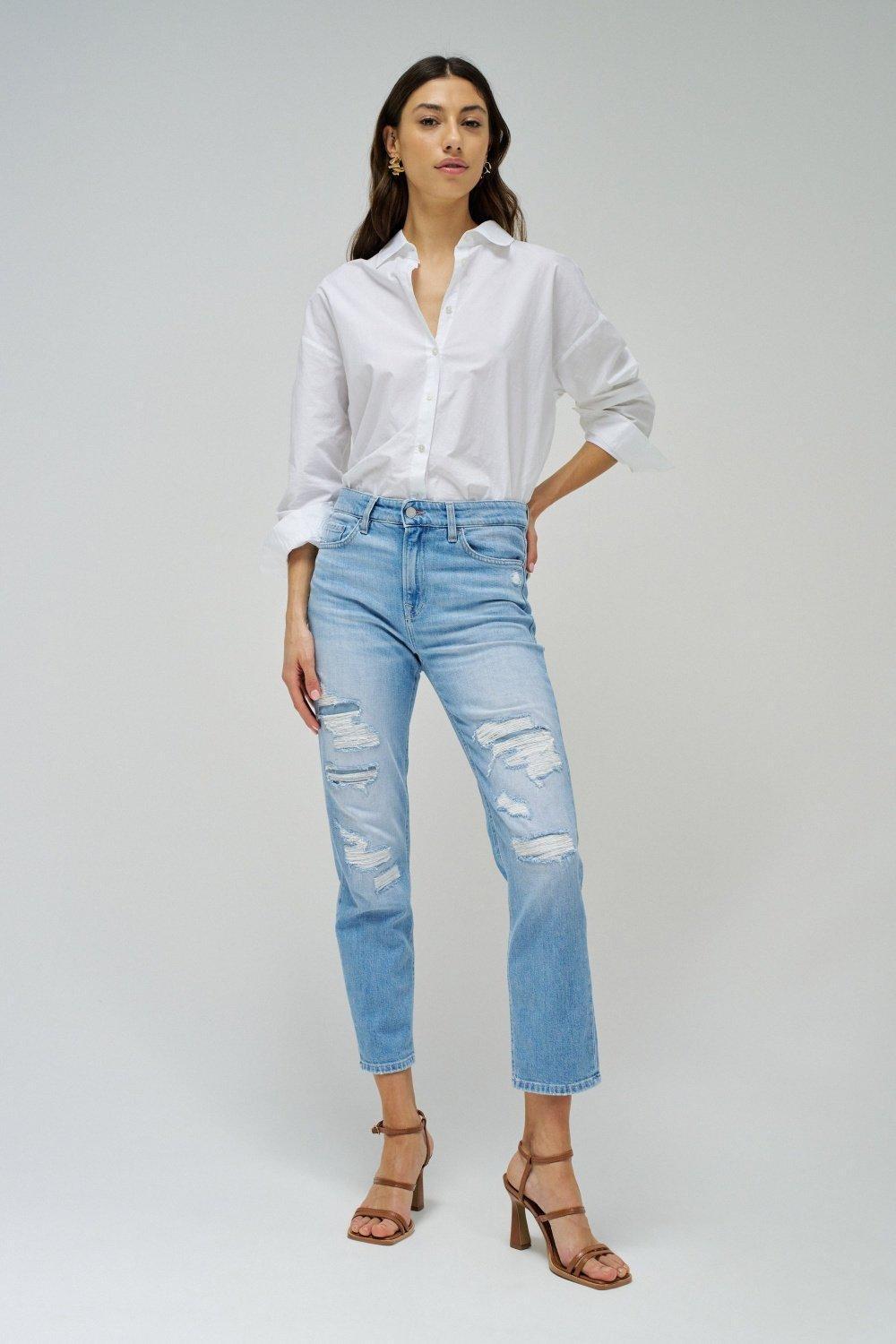 ed Denim Ripped Cropped Jeans, , large image number 1
