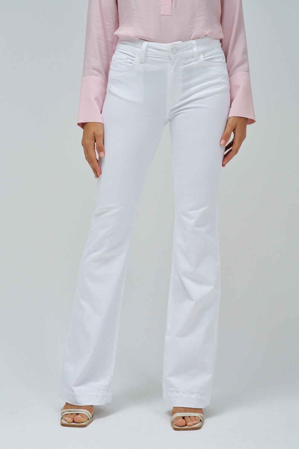 Destiny Push Up Flare Jeans, White, large image number 0