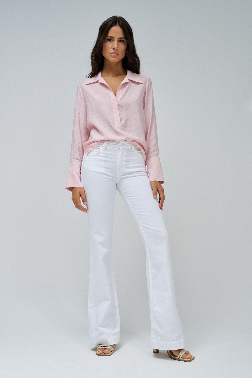 Destiny Push Up Flare Jeans, White, large image number 2