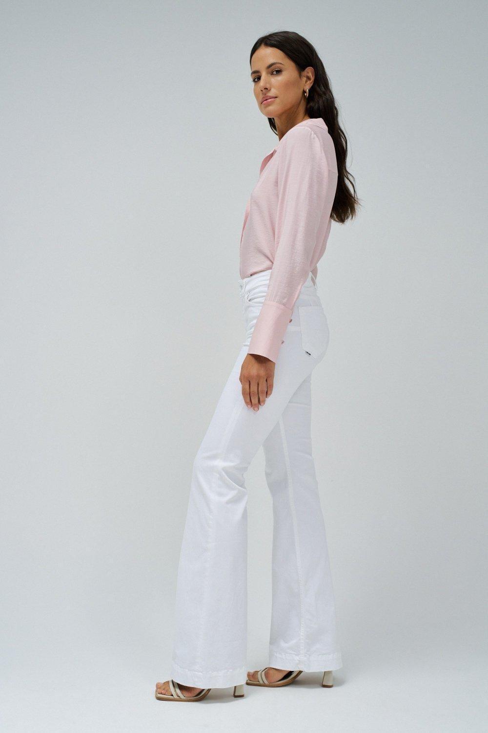 Destiny Push Up Flare Jeans, White, large image number 5