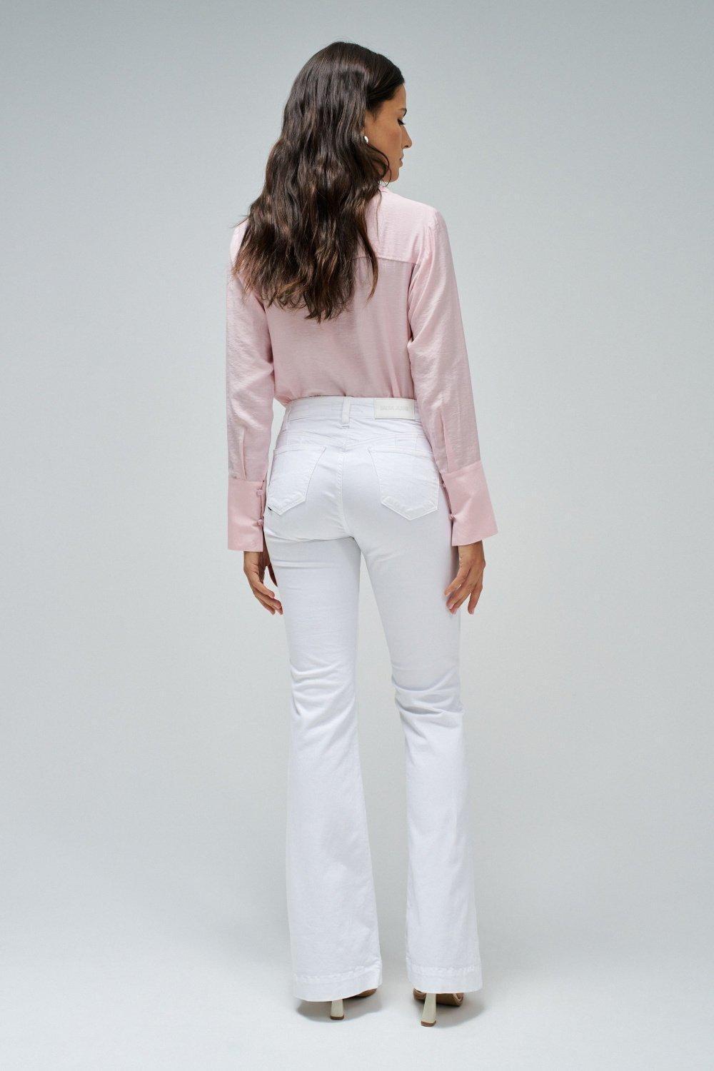 Destiny Push Up Flare Jeans, White, large image number 7