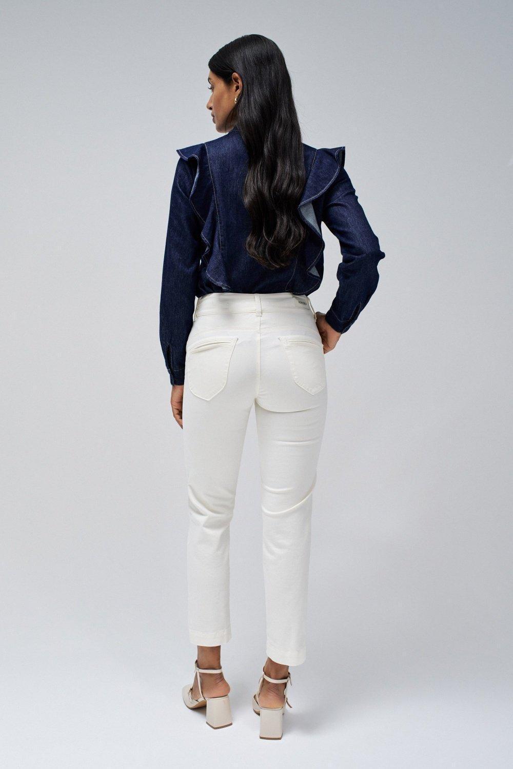 Cream Plain Ankle-Length Chino, , large image number 3