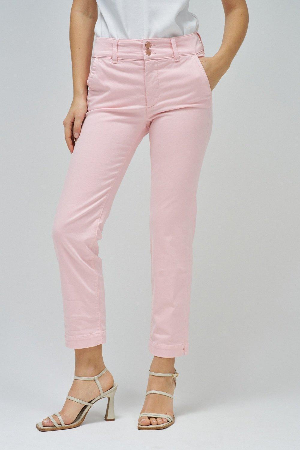 Secret Chino Push In Cropped Slim&nbsp;, Pink, medium