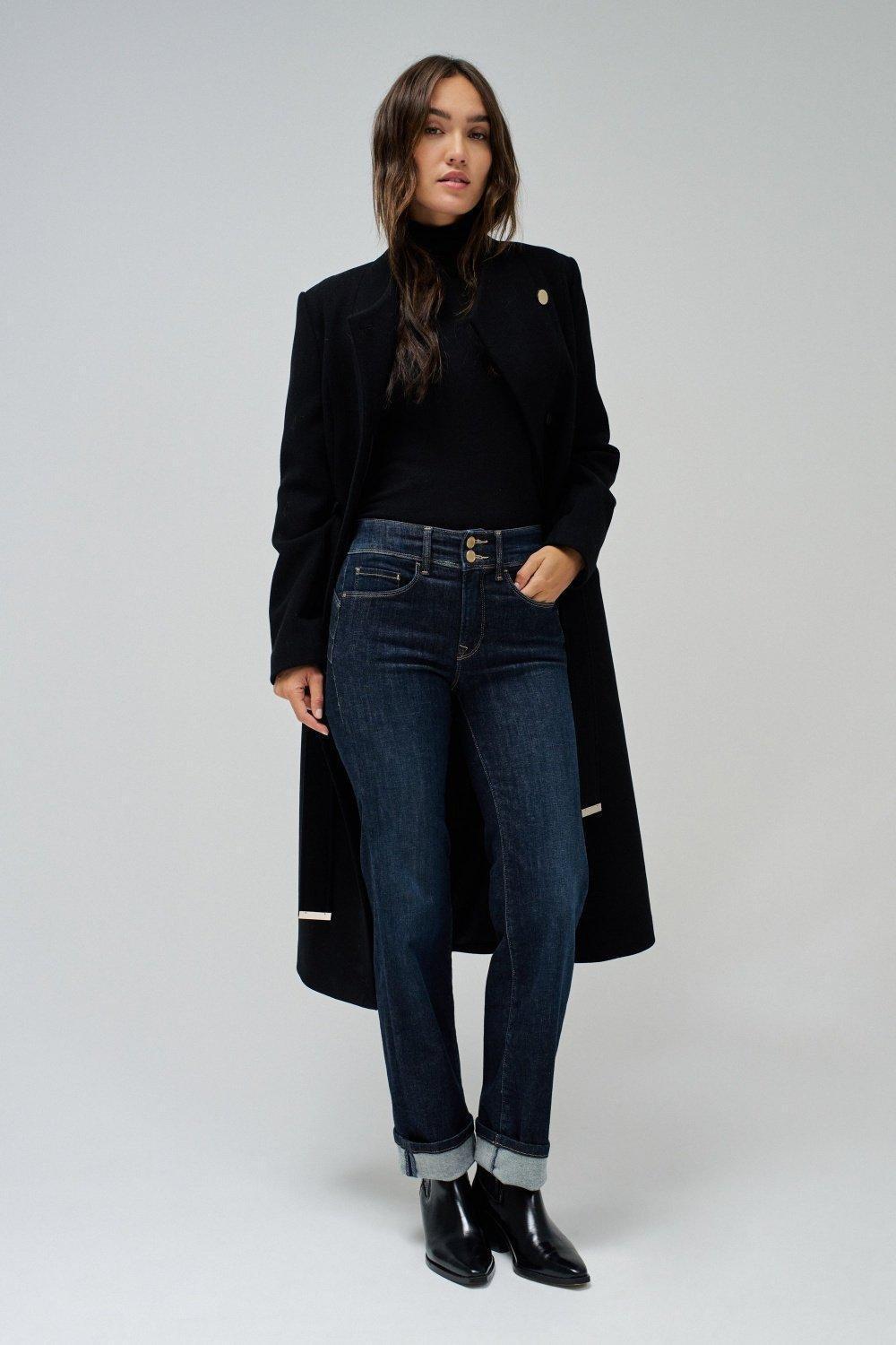 Secret Straight Jeans , Navy, medium