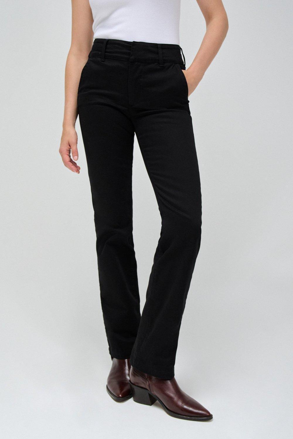Black Boot Cut Ankle-Length Jeans, , medium