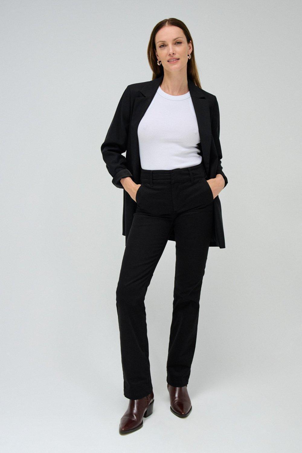 Black Boot Cut Ankle-Length Jeans, , large image number 2