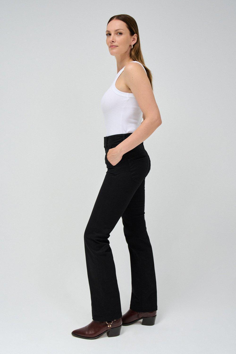 Black Boot Cut Ankle-Length Jeans, , large image number 9