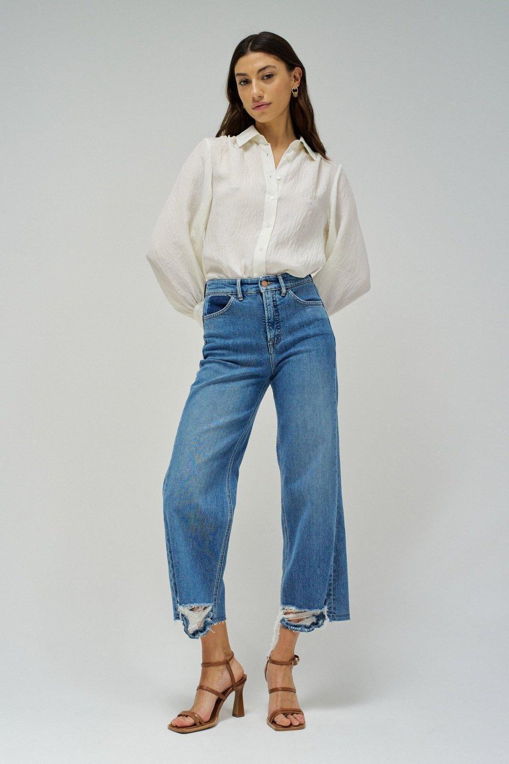 Blue ed Denim Wide-Leg Jeans, , large image number 1