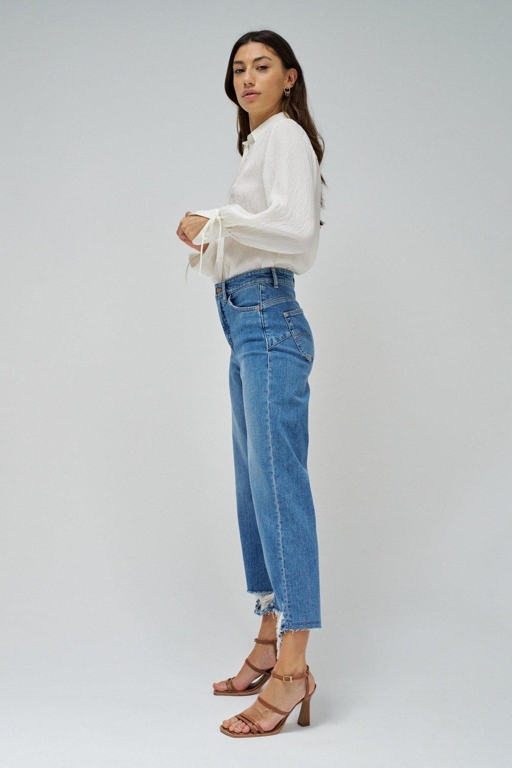 Blue ed Denim Wide-Leg Jeans, , large image number 2