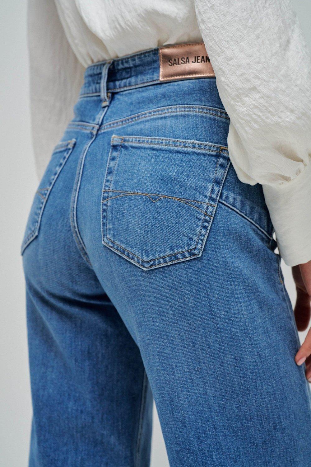 Blue ed Denim Wide-Leg Jeans, , large image number 4