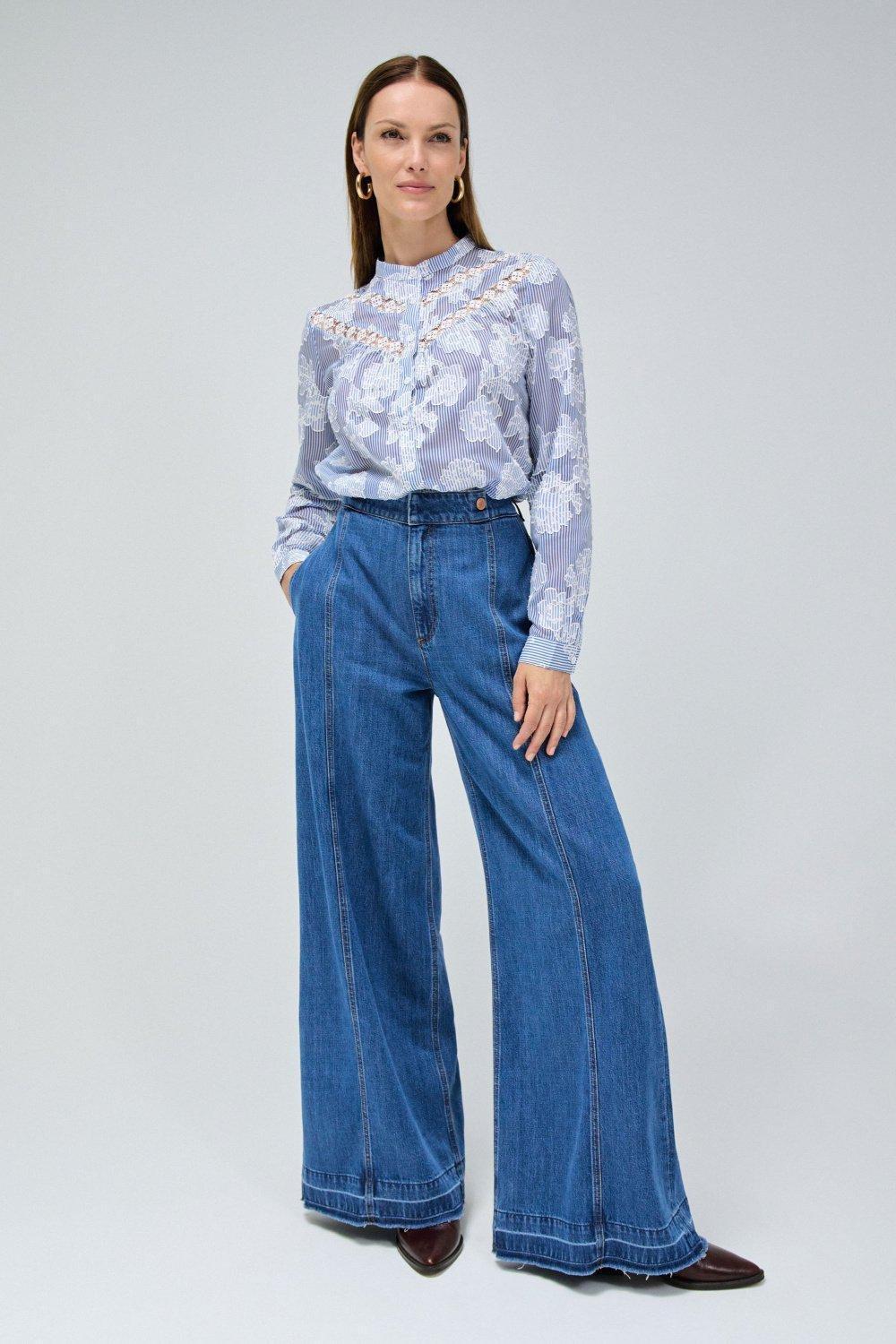 White Floral Blouse, , large image number 1