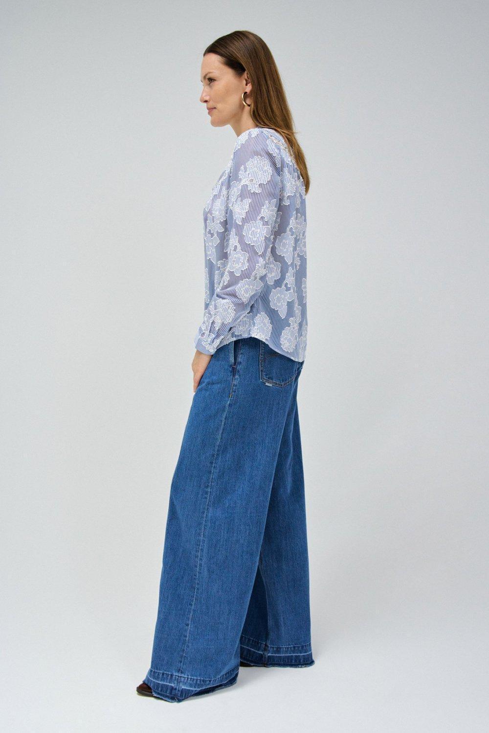 Floral Blouse, White, large image number 2