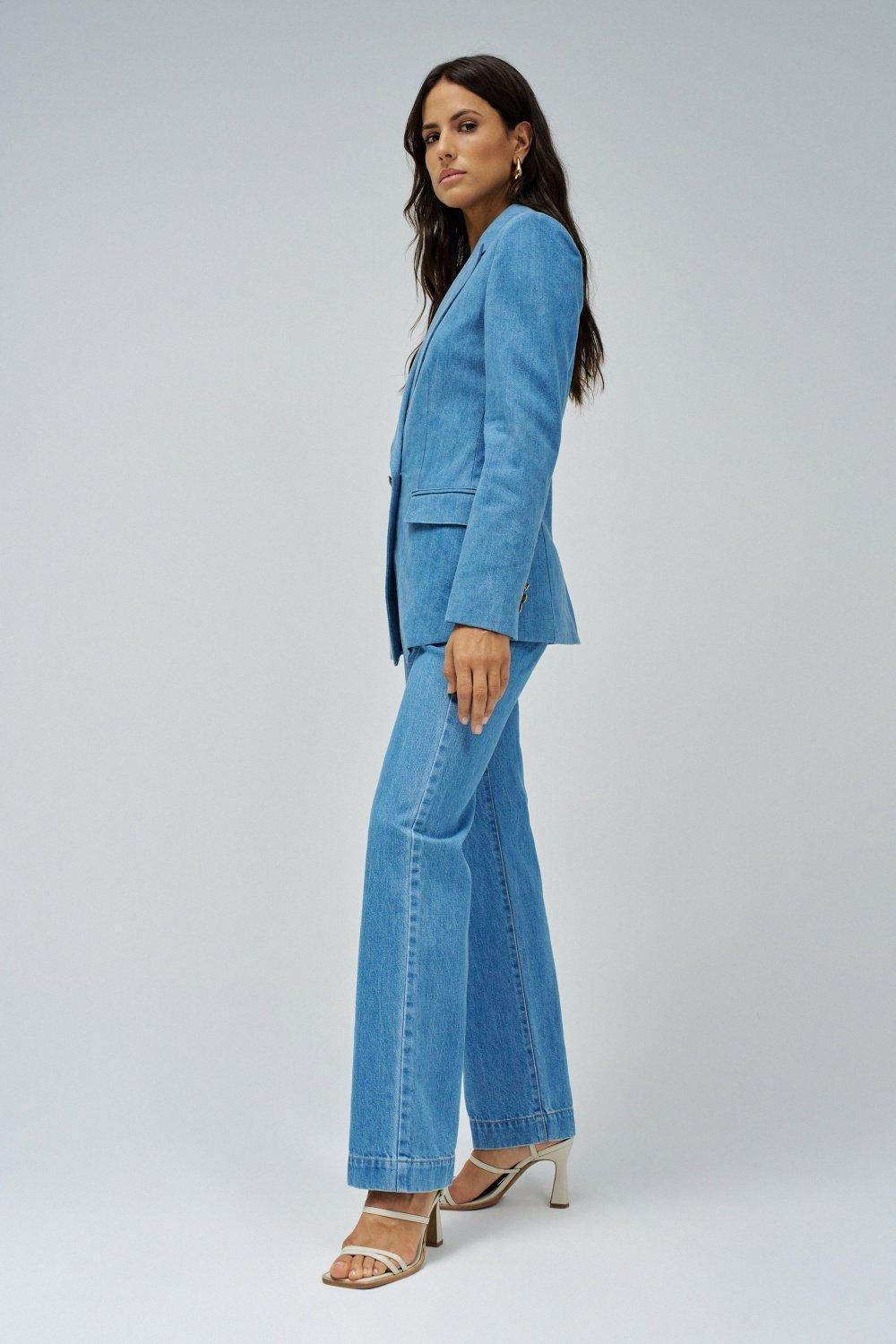 Blue Double Breasted Blazer, , large image number 2