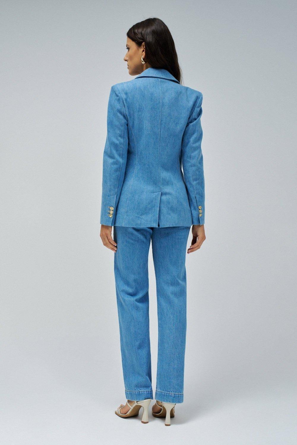 Blue Double Breasted Blazer, , large image number 3