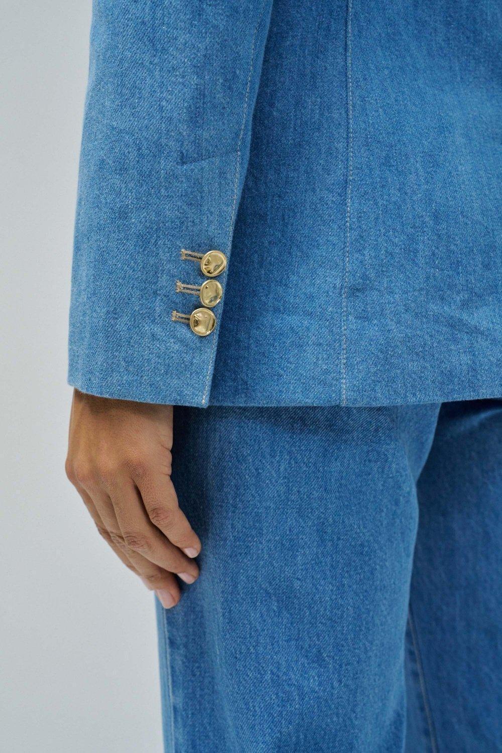 Blue Double Breasted Blazer, , large image number 4