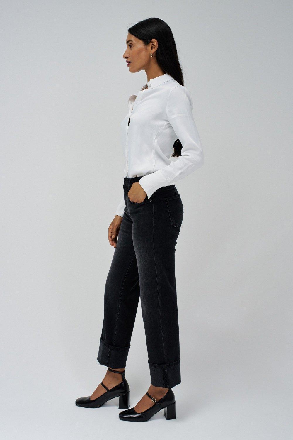 Black ed Denim Straight Jeans, , large image number 2