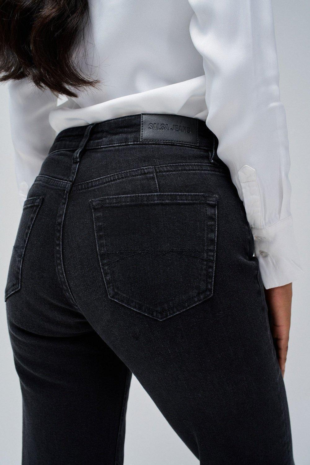 Black ed Denim Straight Jeans, , large image number 4