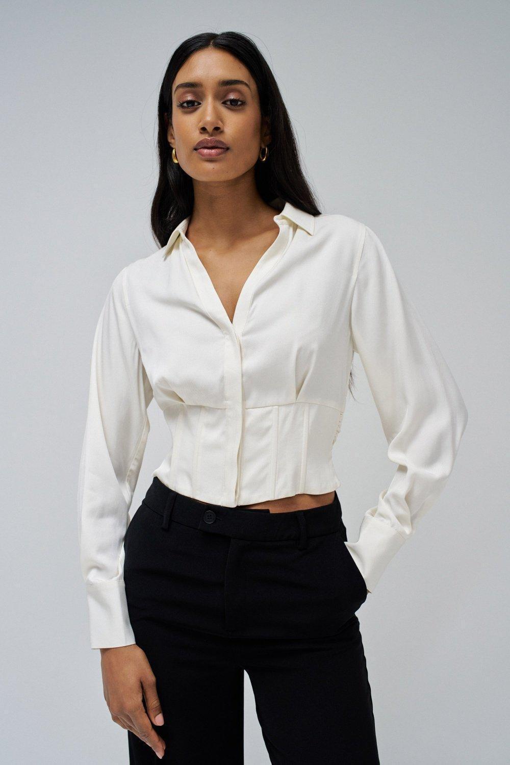 White Plain Button Down Shirt, , large image number 0