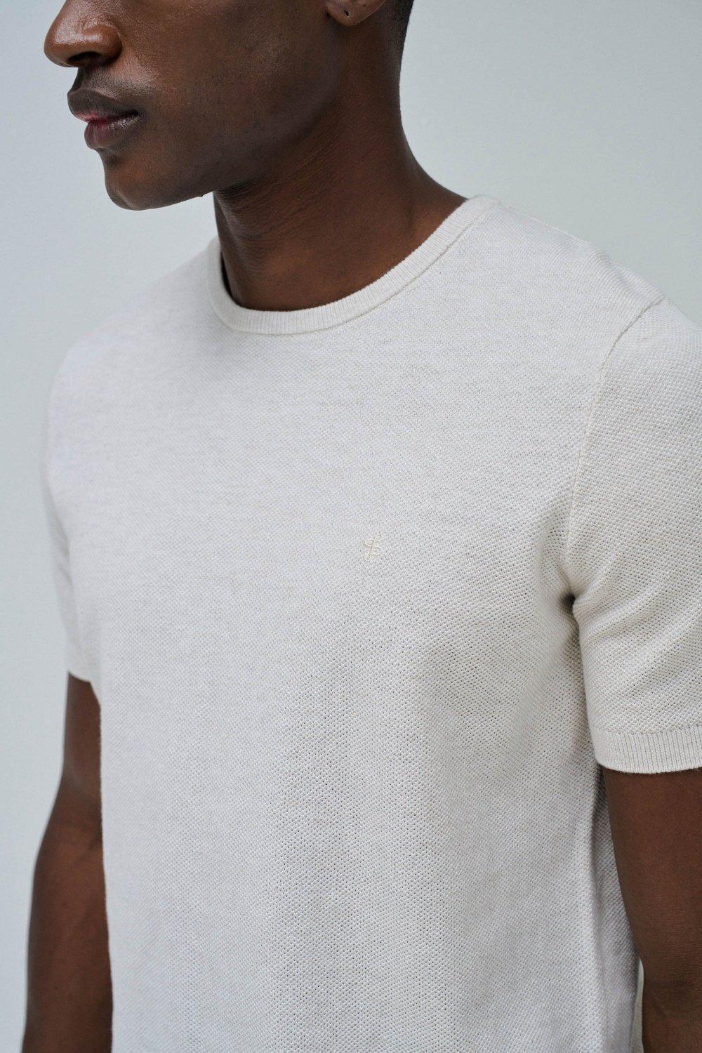 Beige Textured T-Shirt, , large image number 4