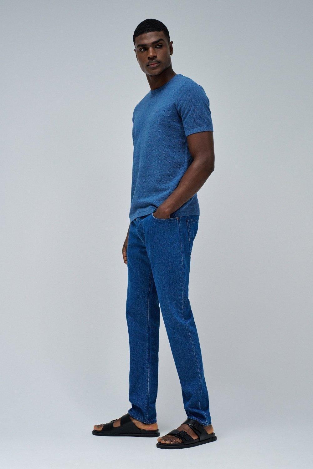 Blue Textured T-Shirt, , large image number 2