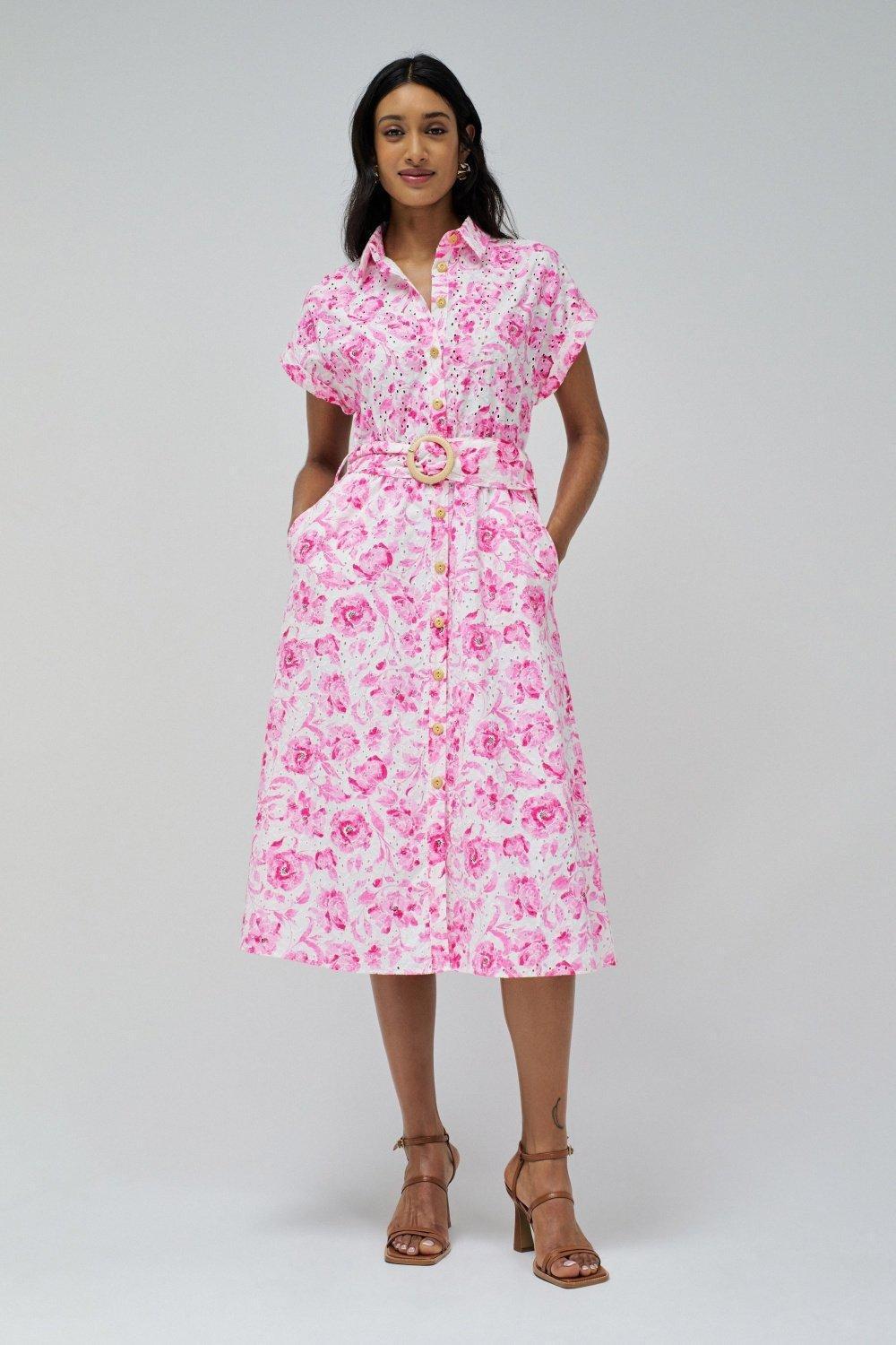 Pink Printed Embroidered, , medium
