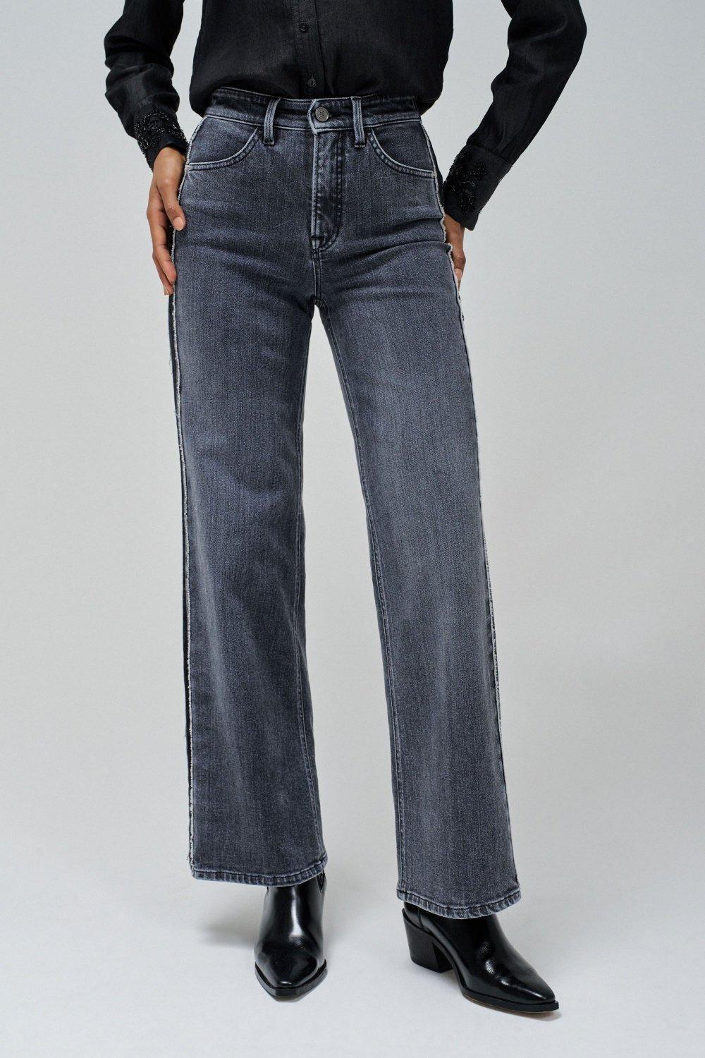 Grey ed Denim Wide-Leg Jeans, , large image number 0