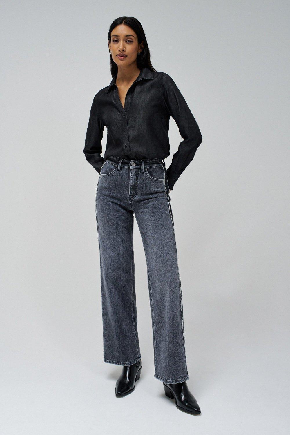 Grey ed Denim Wide-Leg Jeans, , large image number 1