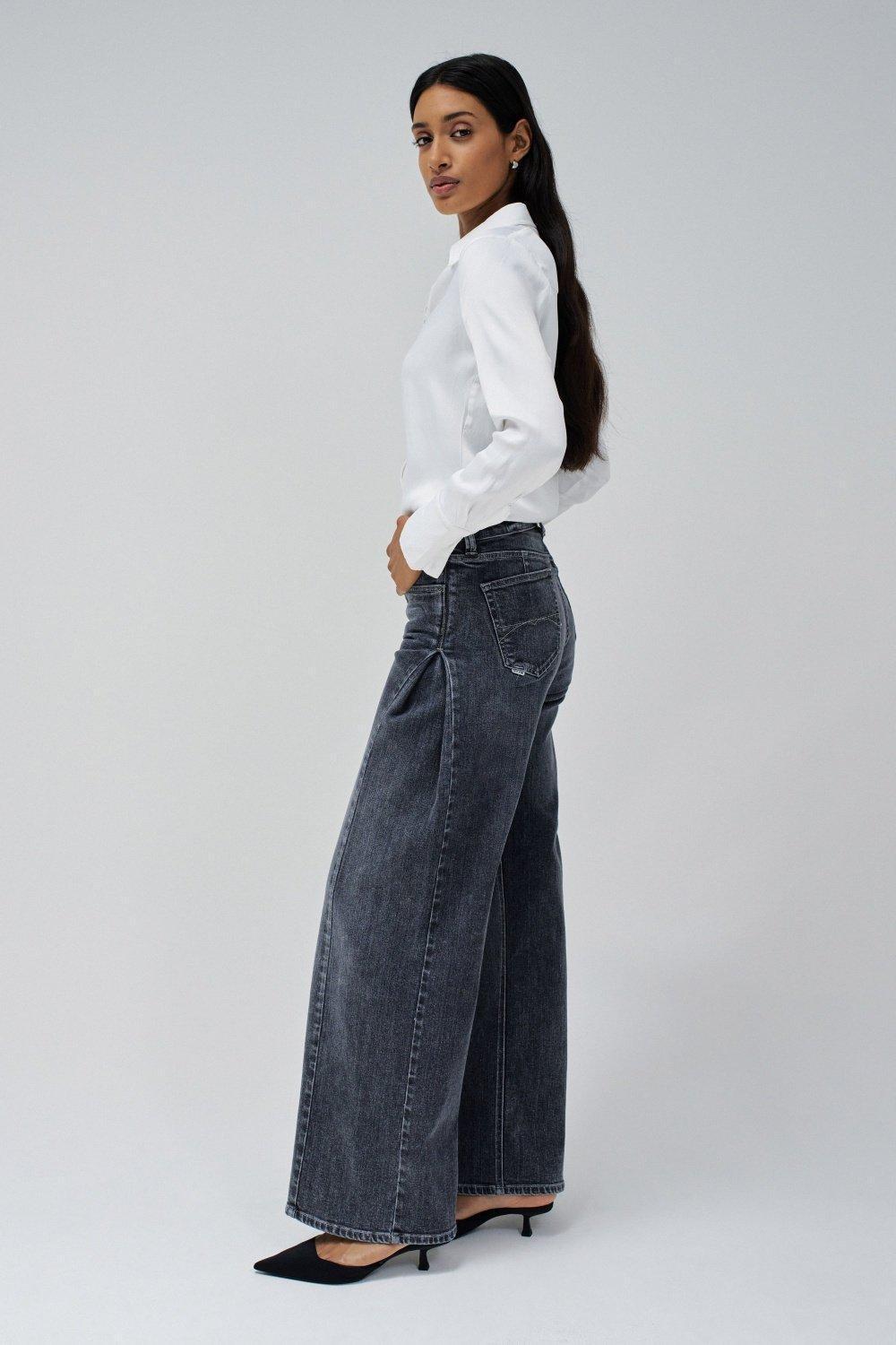 Grey ed Denim Wide-Leg Jeans, , large image number 2