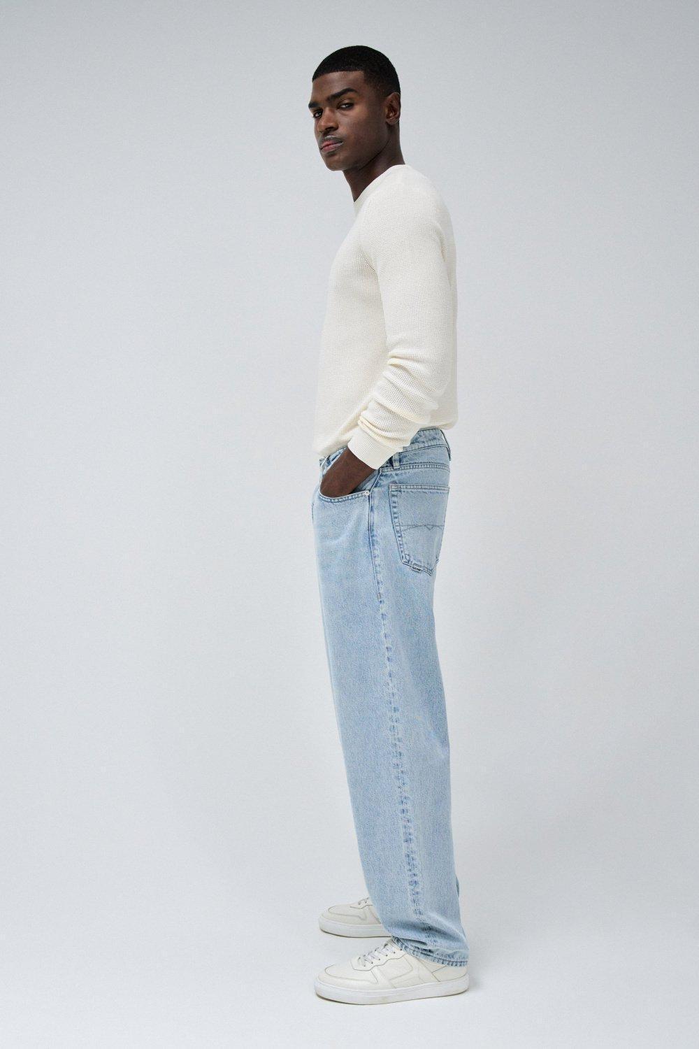 Blue Plain Light Wash Jeans, , large image number 2