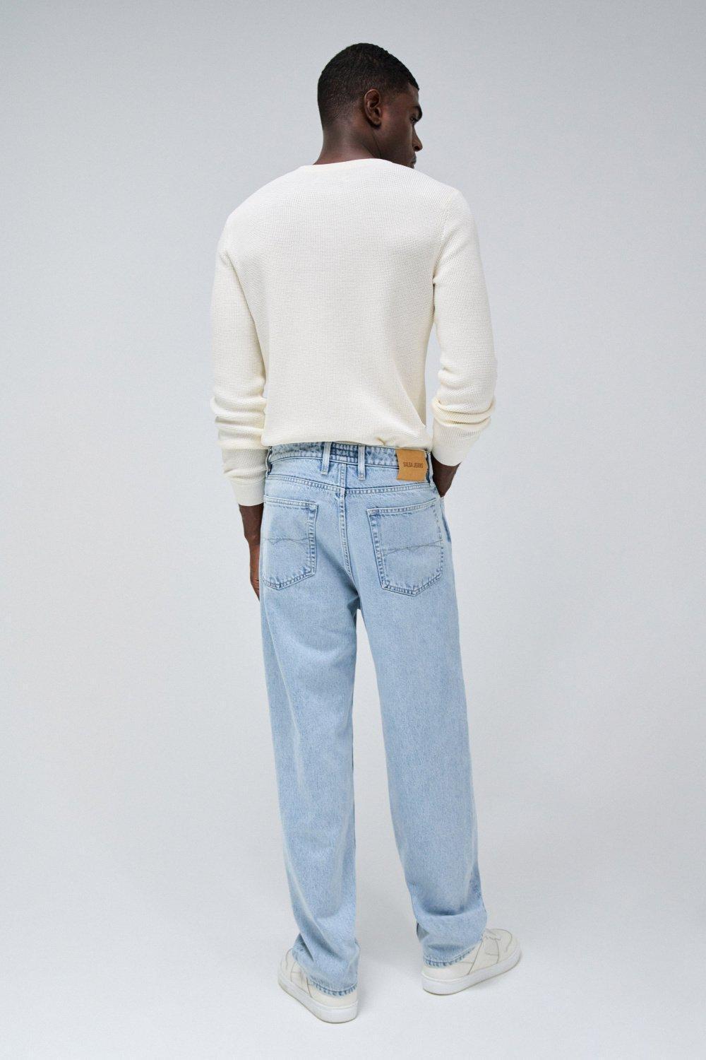 Blue Plain Light Wash Jeans, 2101_851, large image number 3