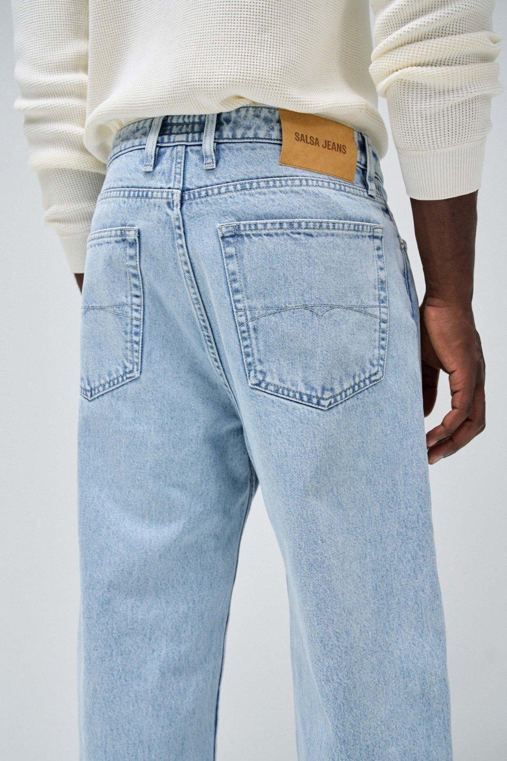 Blue Plain Light Wash Jeans, , large image number 4