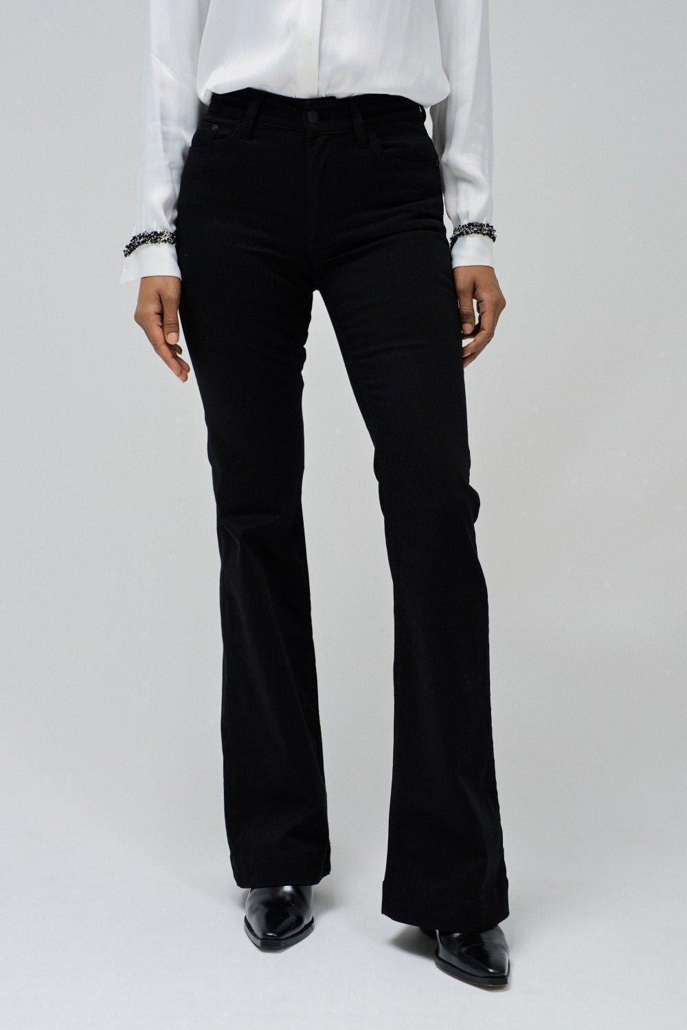 Destiny Push Up Flare Jeans, Black, large image number 0