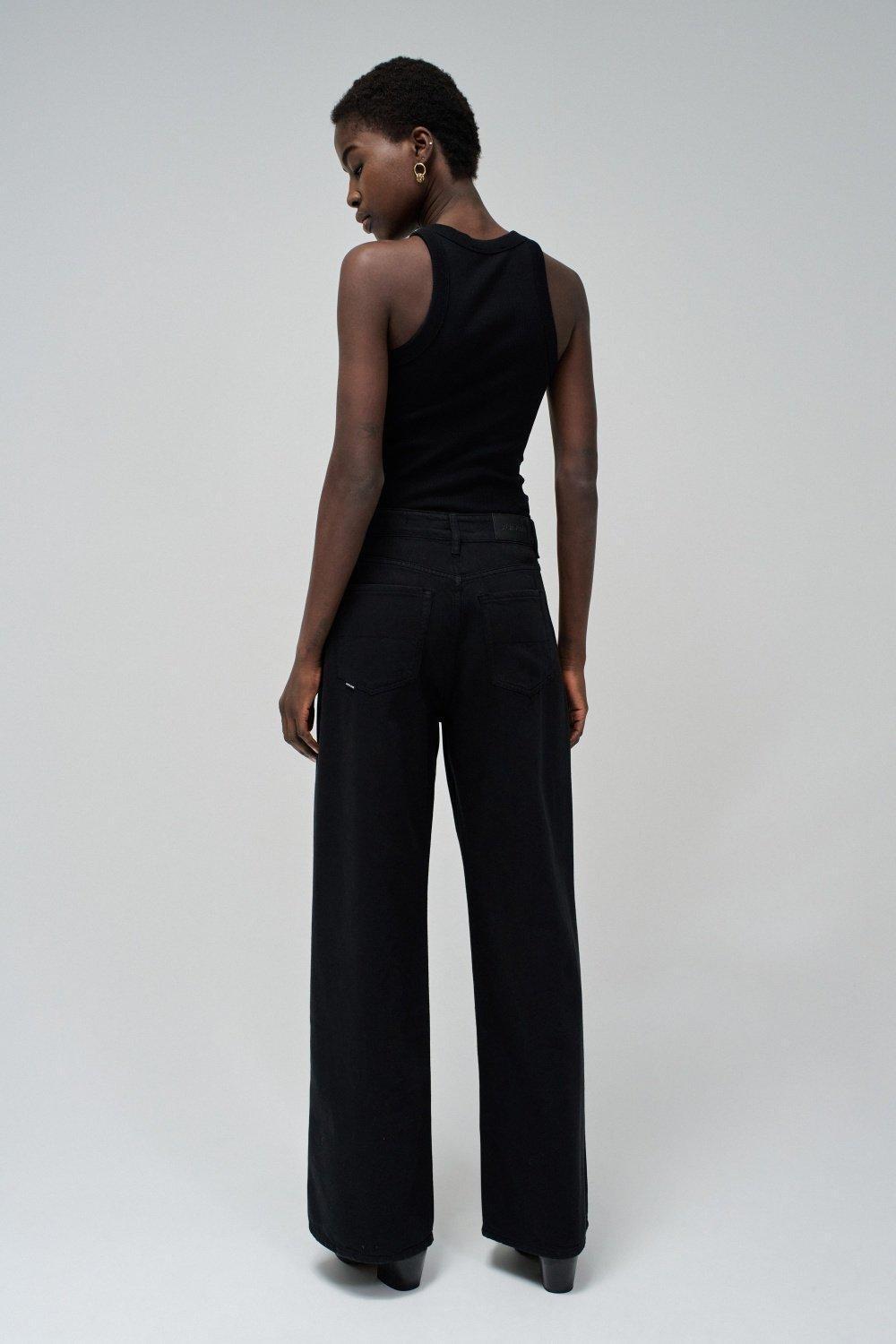 Wide Leg Jeans , Black, large image number 3