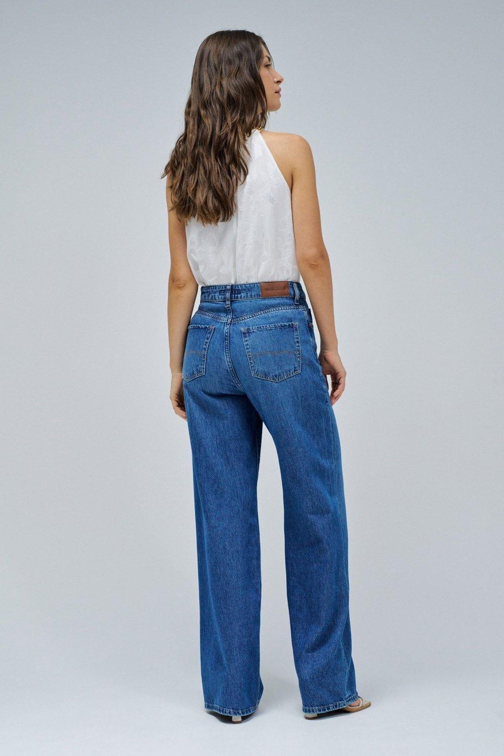 Blue Wide Leg Jeans, , large image number 3