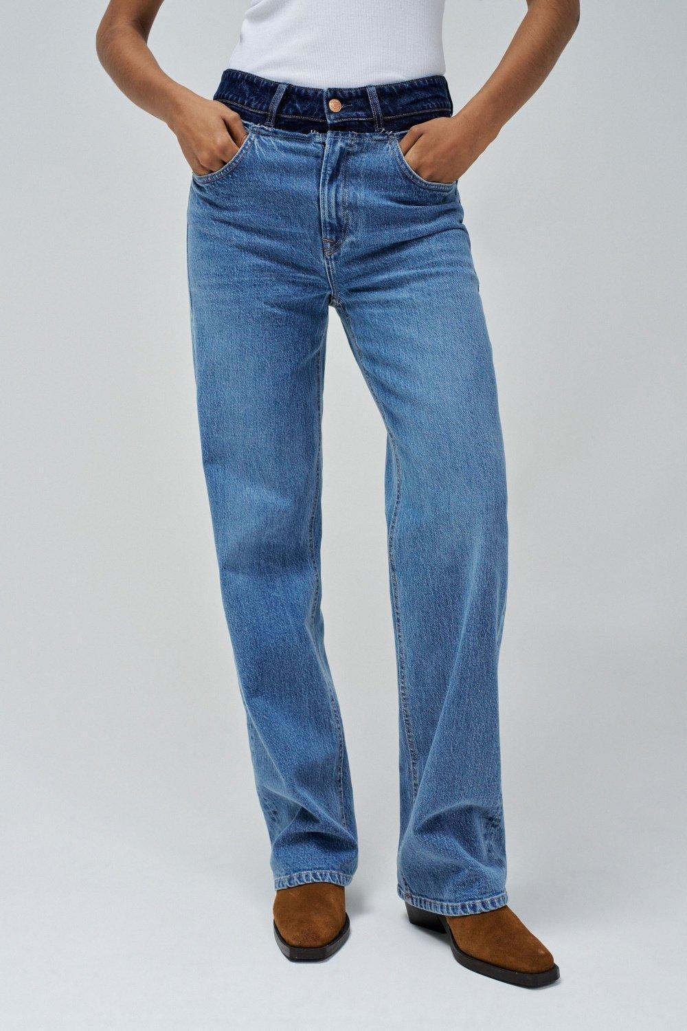 Blue Denim True Straight Jeans, , large image number 0