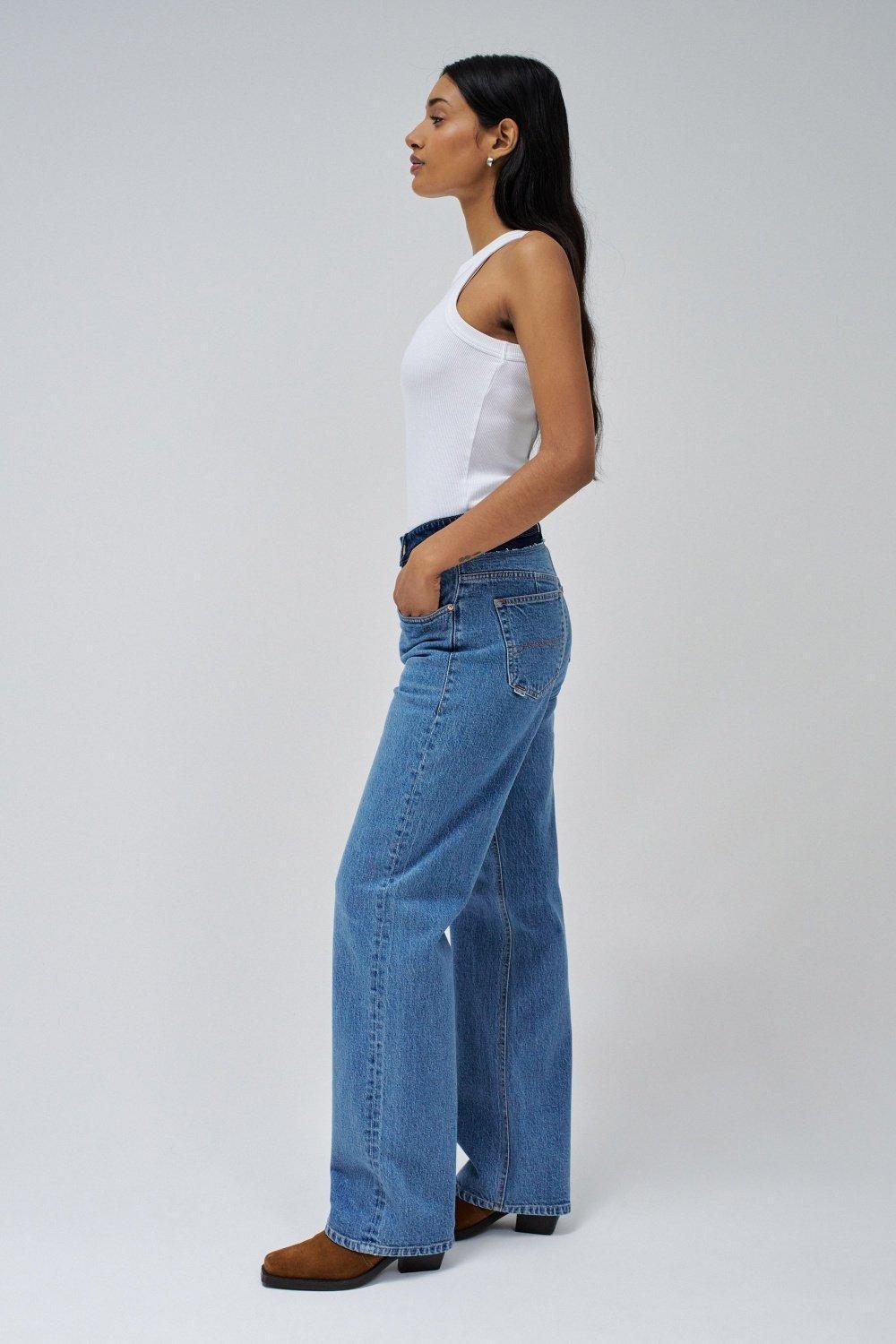Blue Denim True Straight Jeans, , large image number 2