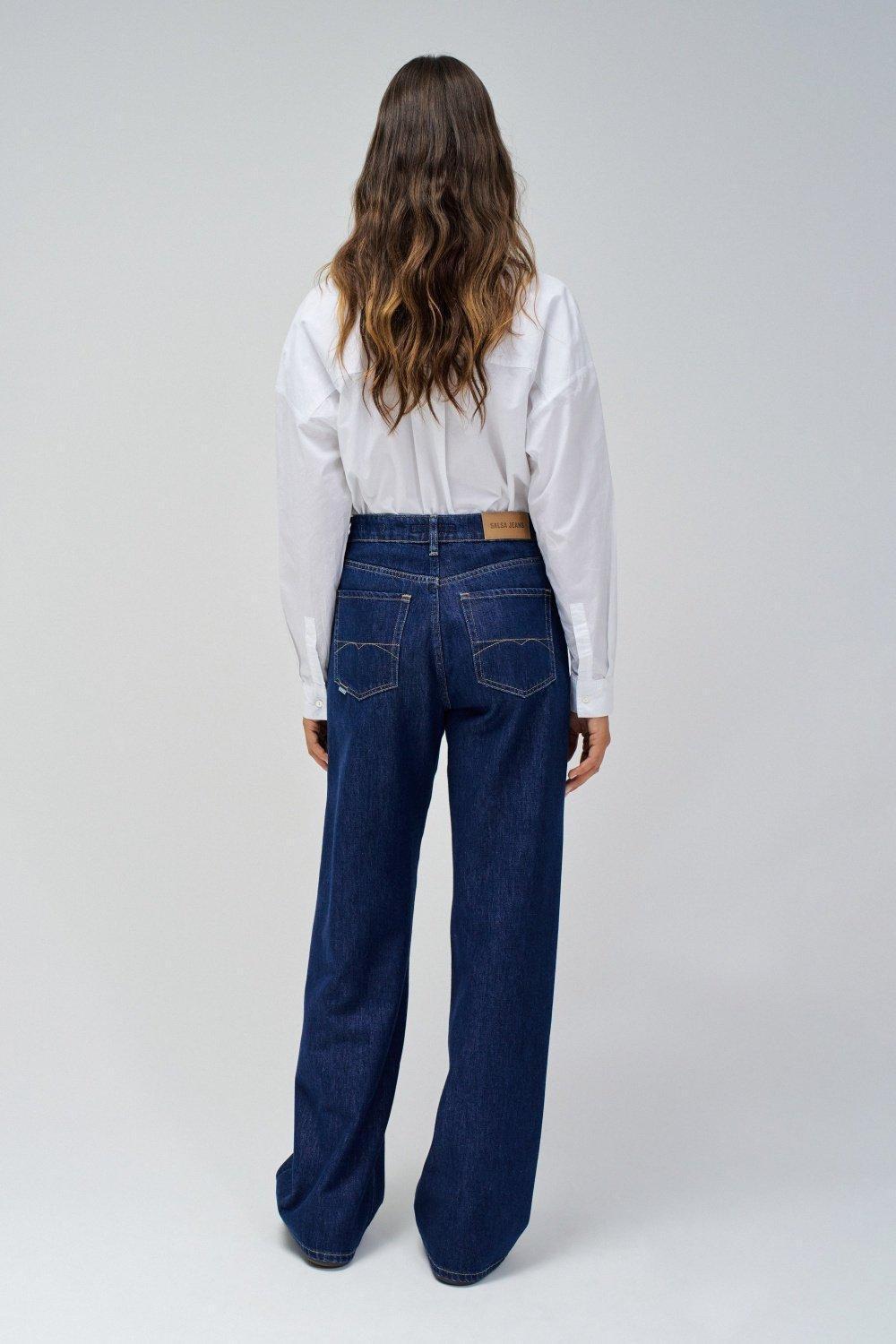Dark Blue Wide Leg Jeans, , large image number 3