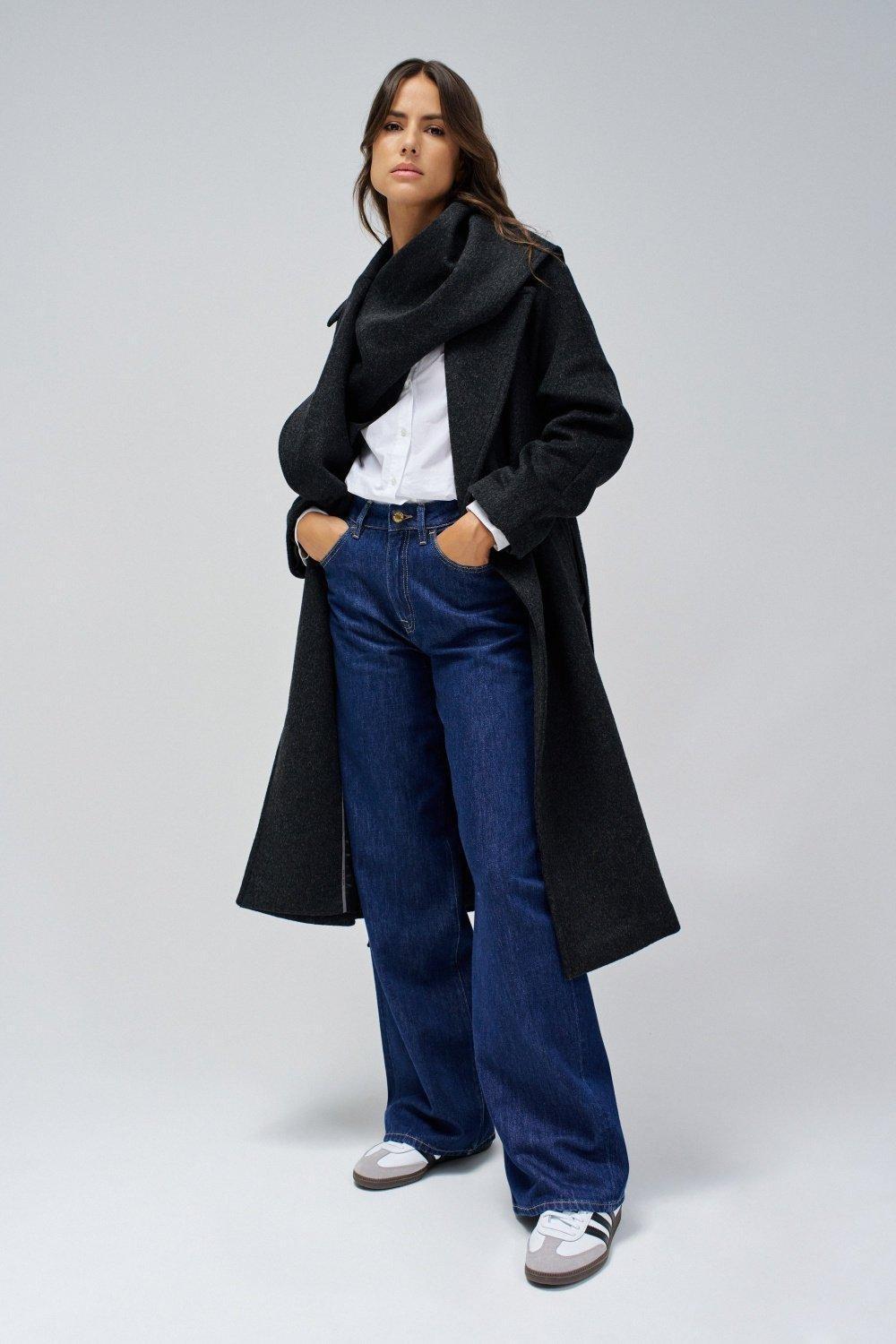 Wide Leg Jeans, Dark Blue, large image number 1