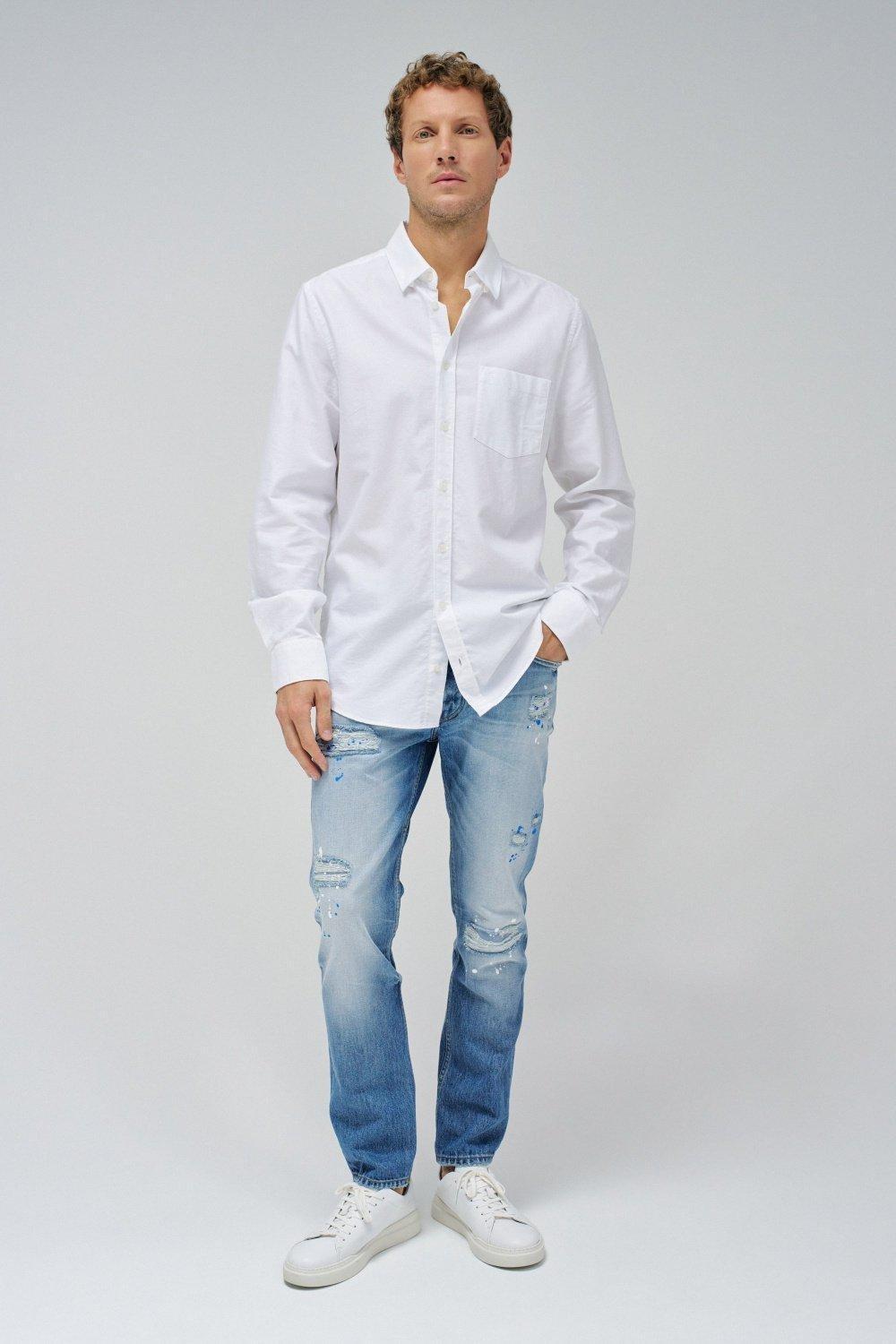 Blue Embellished Ankle-Length Jeans, , large image number 1
