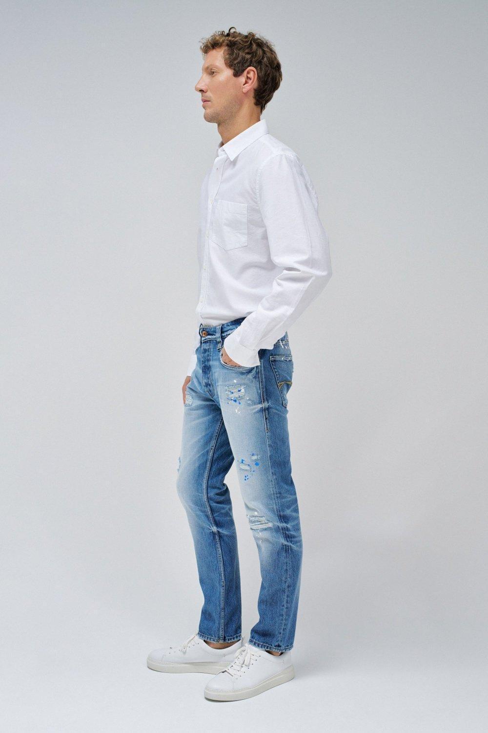 Blue Embellished Ankle-Length Jeans, , large image number 2