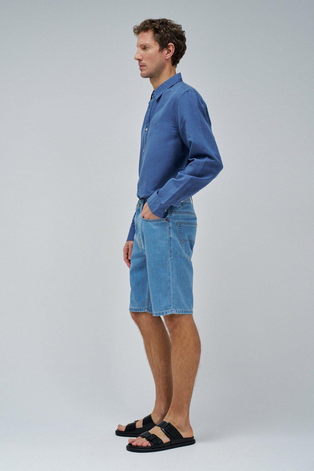 BLUE REGULAR FIT SHORTS, , large image number 2