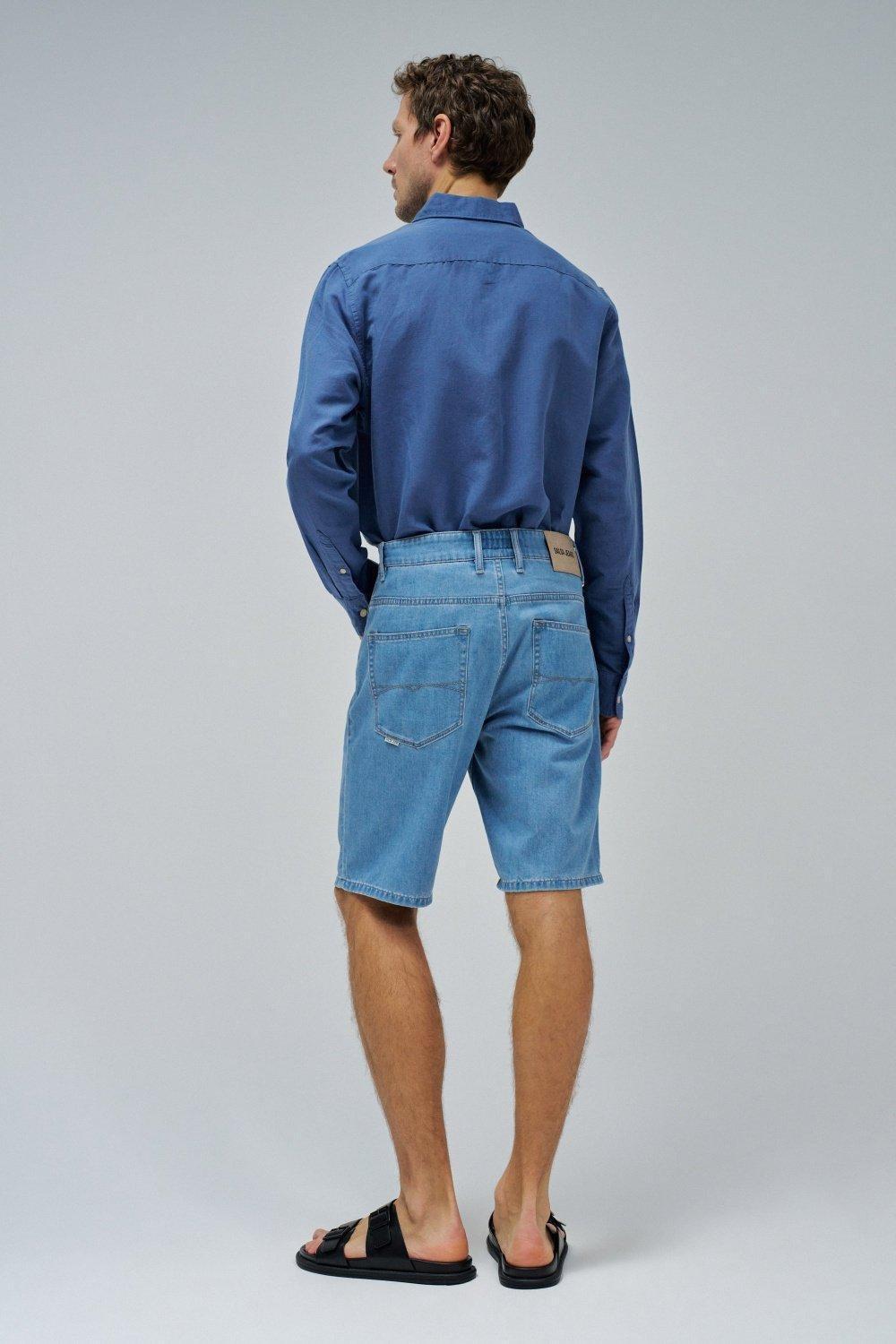 BLUE REGULAR FIT SHORTS, , large image number 3
