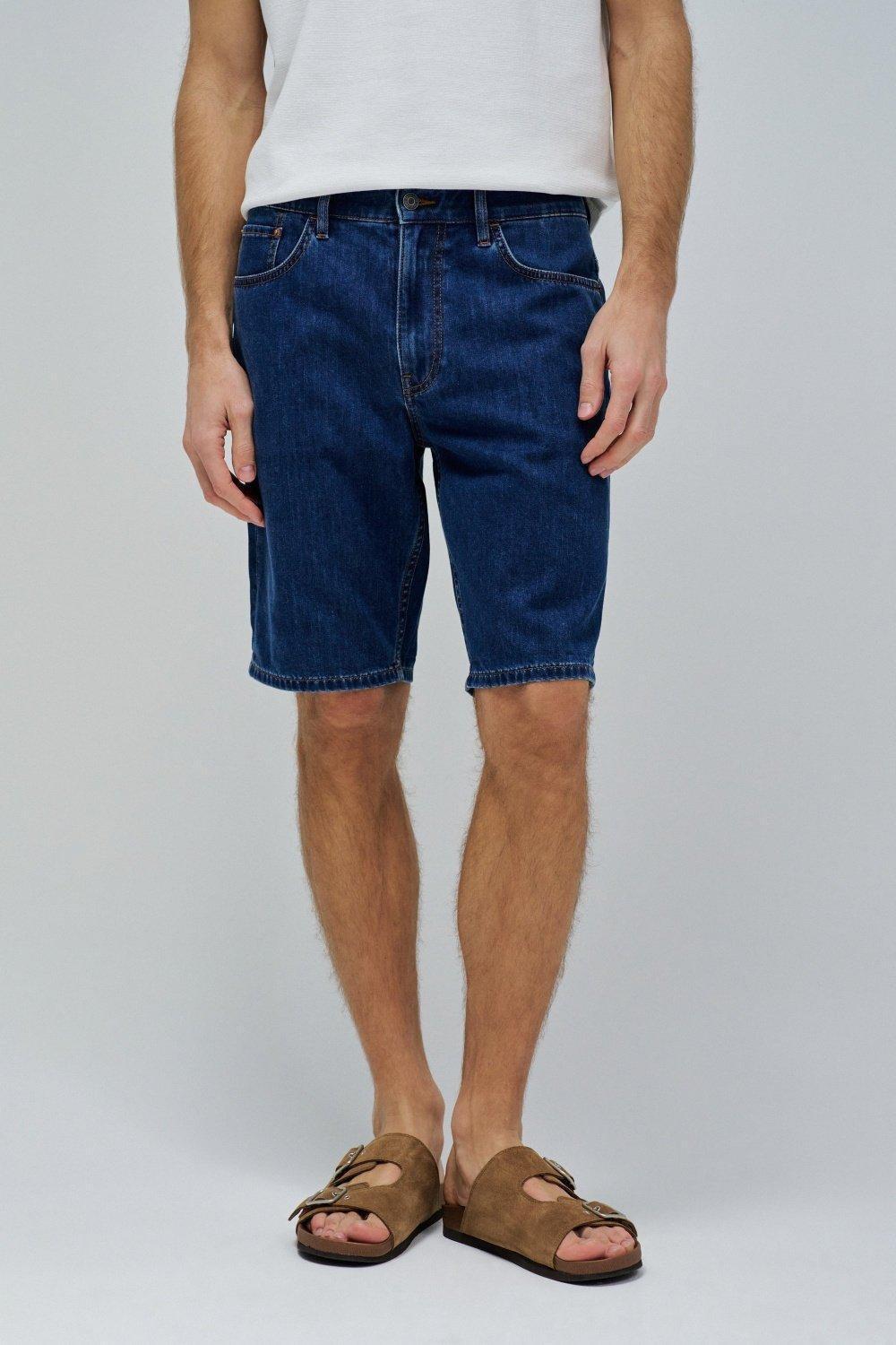 BLUE REGULAR FIT SHORTS, , medium